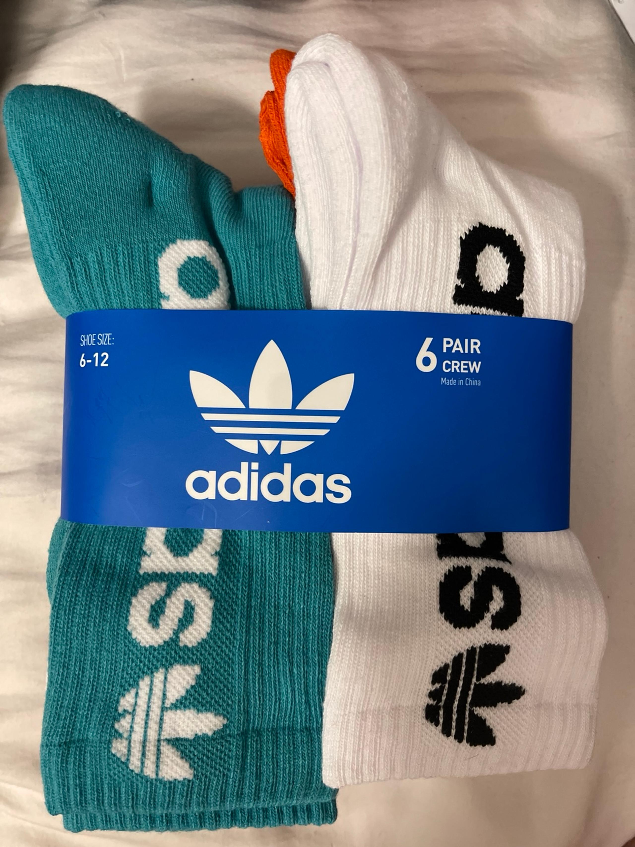 Adidas Men's Athletic Sport Moisture Wicking Cushioned Crew Socks 6-Pair