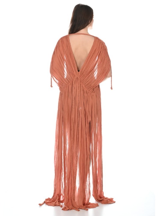 Women Pareo Crepe Fabric Beach Dress