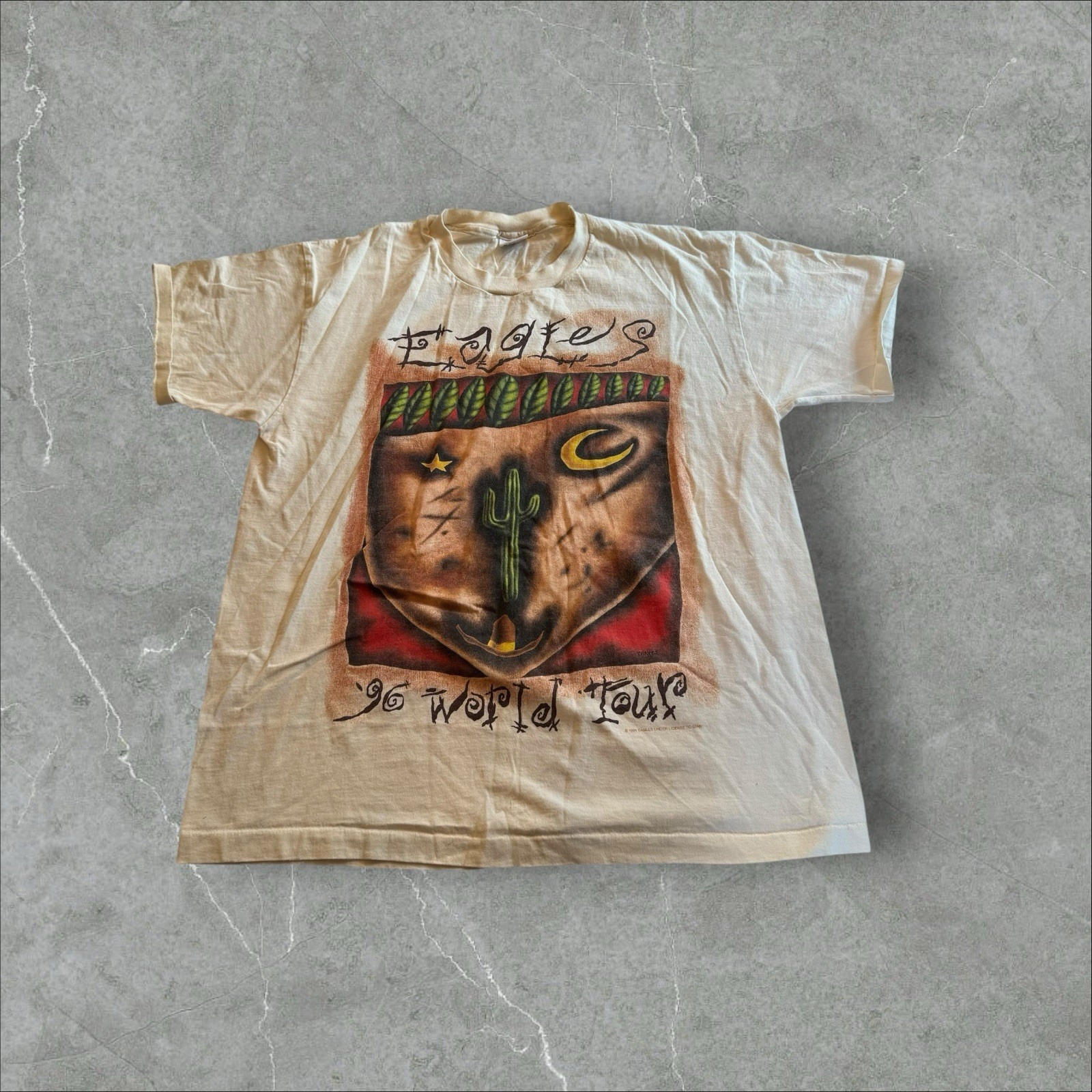The Eagles 1994 World Tour Band T-Shirt Men's Size XL Desert Cactus