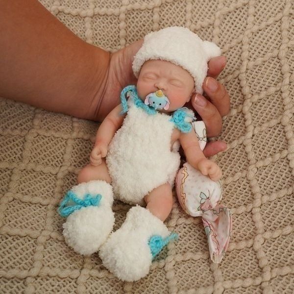 7 Inch Mini Silicone Baby, Reborn Baby Dolls Silicone Full Body Realistic Newbo