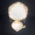 HUTSCHENREUTHER China Teacup & Plate Gold & White Floral Vintage