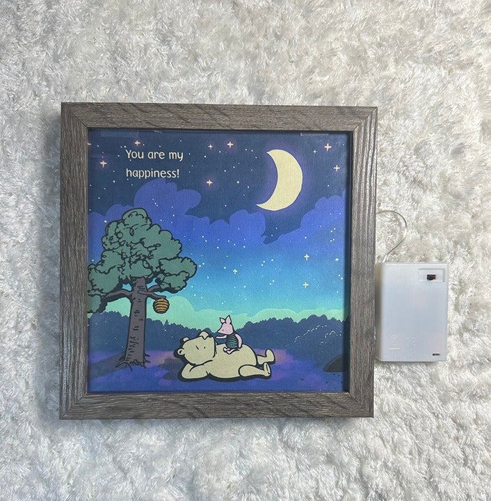 Classic Pooh and Piglet Light Box Frame (8.5 X 8.5 ) You are my happiness