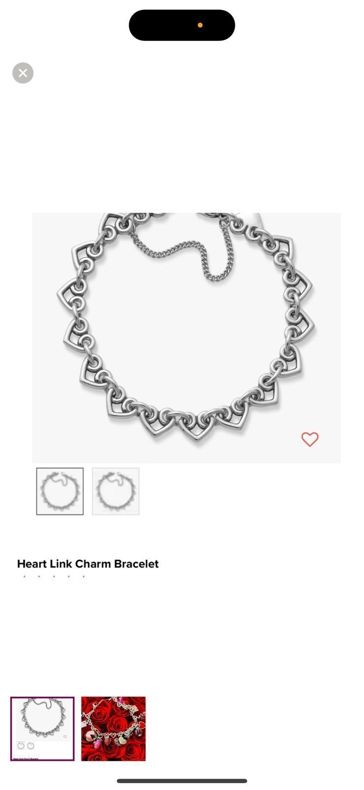 James Avery heart link bracelet