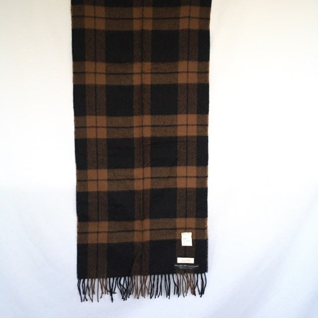 Marshall Field's Tartan Men's Germany Lambswool Plaid Fringed Neck Scarf