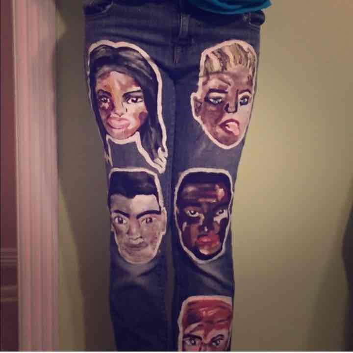 Unique Hand Painted Jeans