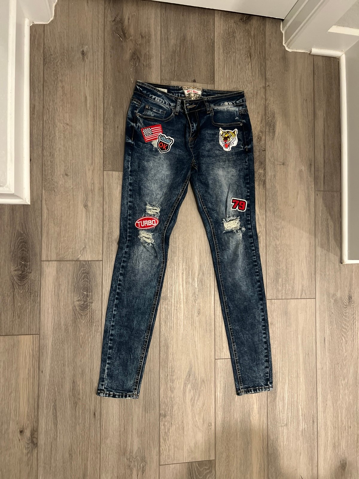 Hot Kiss Skinny Lily Patchwork Jeans
