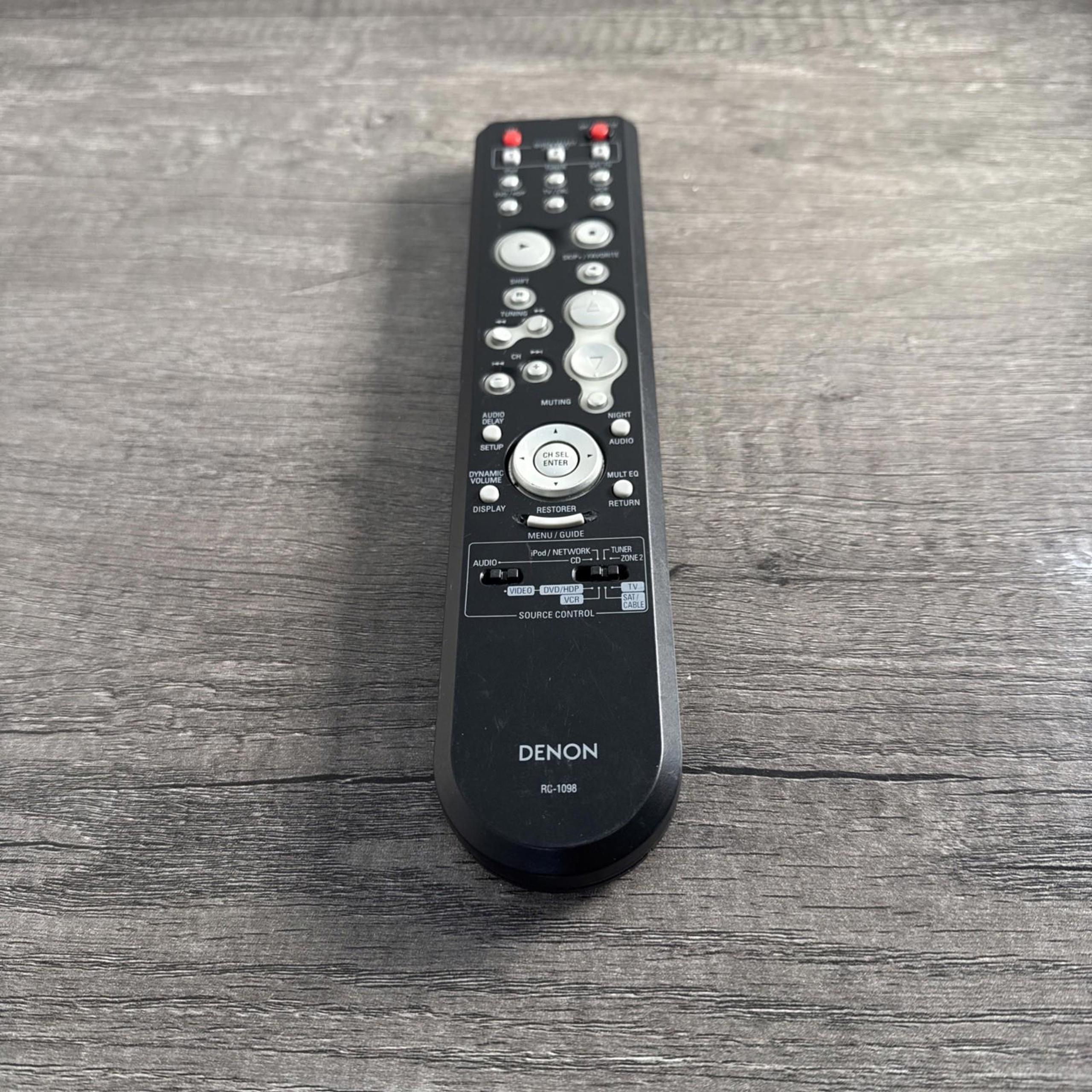 Denon OEM RC-1098 Original Remote Control For AVR Tested Dual-Sided