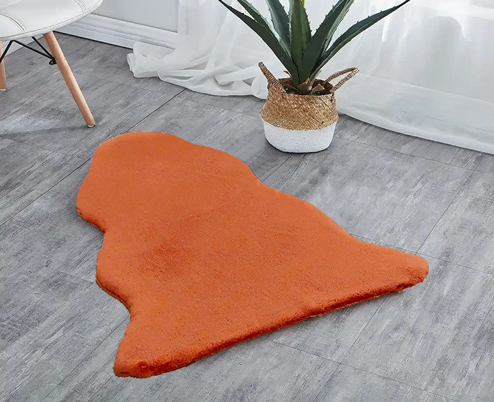 Orange 5x8 Feet Faux Rabbit Fur Fuzzy Soft Fluffy Plush Cozy Shaggy Area Rug