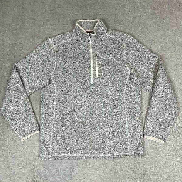 The North Face Better Sweater 1/4 Zip Jacket Mens Medium M Heather Grey Pullover