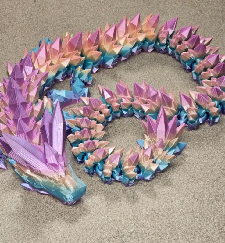 Print Cinderwing over 3 Ft Long Crystal Dragon