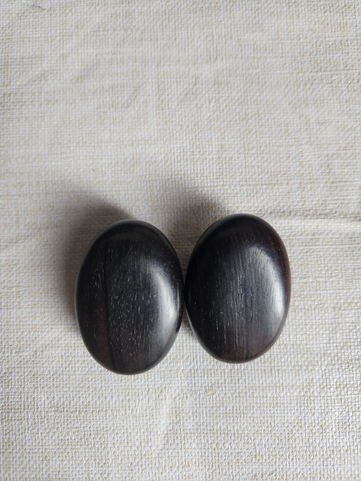 VTG Gerda Lynggaard Signed Monies Brown/Black Oversized Oval Clip-back Earrings