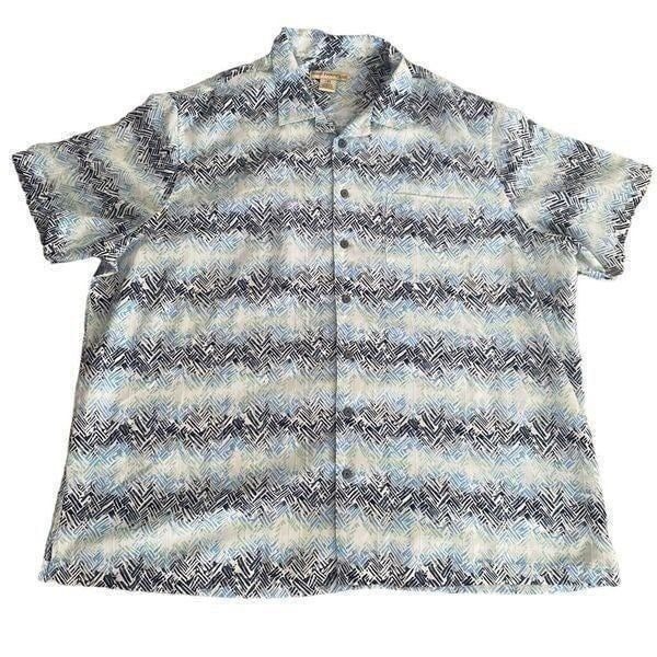Island Passport Shirt Mens 2XL Tall Hawaiian Button Up Short Sleeve Casual, A23