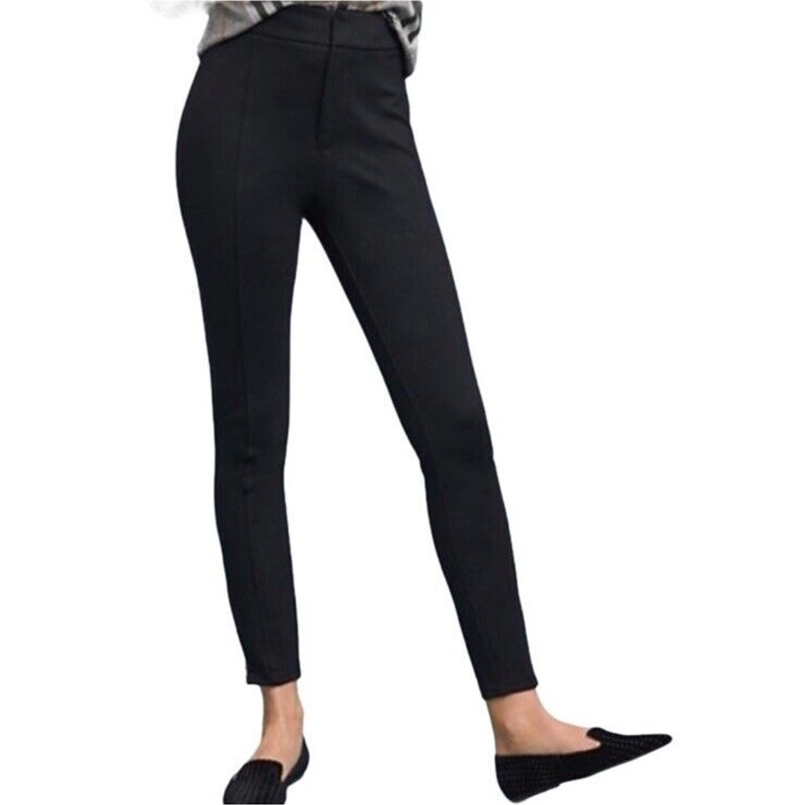Anthropologie The Essential Slim Black Ankle Trousers Pants Women’s Size 10