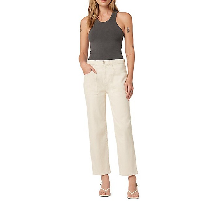 New Hudson Ecru Remi High-Rise Stretch Straight-Leg Ankle Jeans Size 27