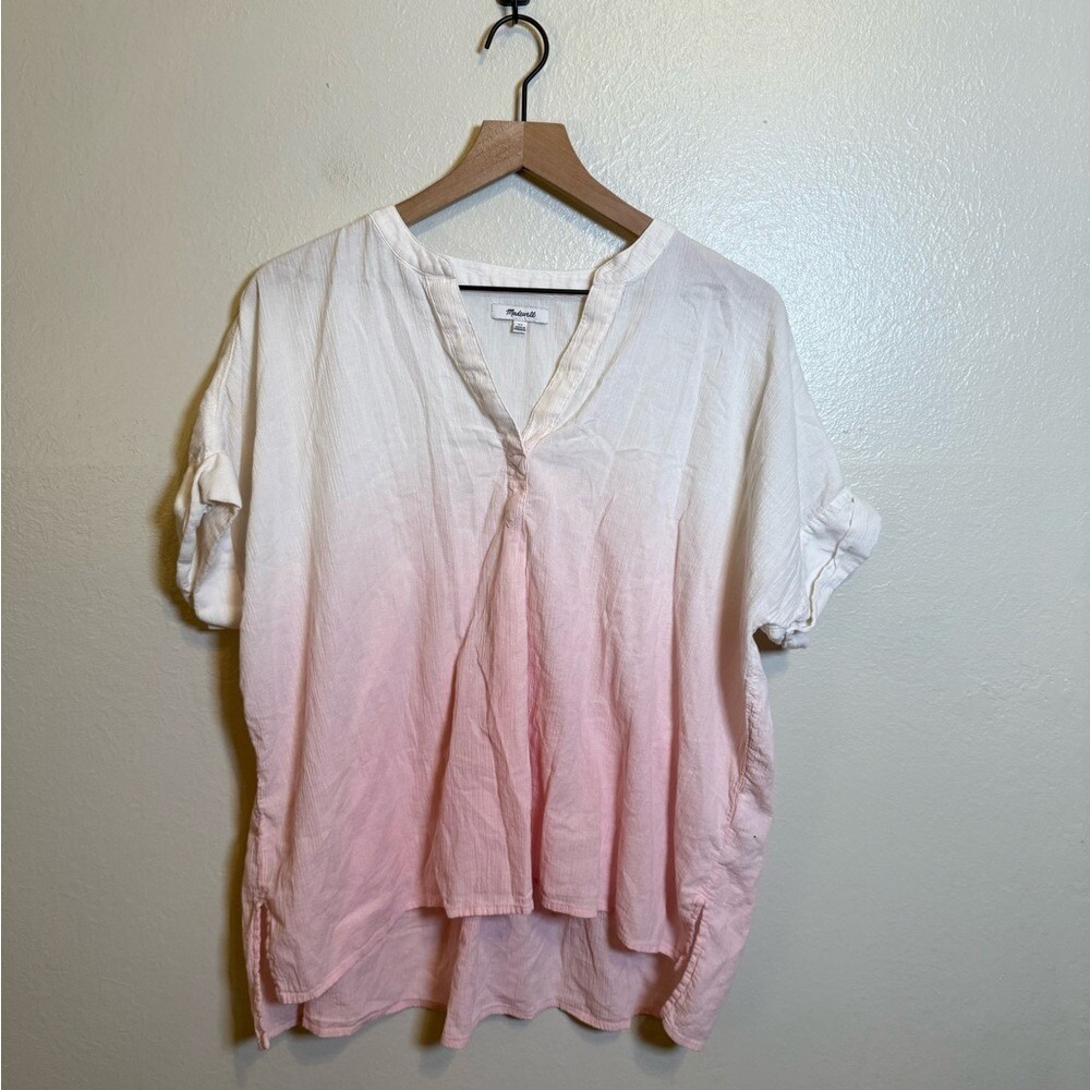 Madewell Dip -Dye Lakeline Popover Shirt in Stripe