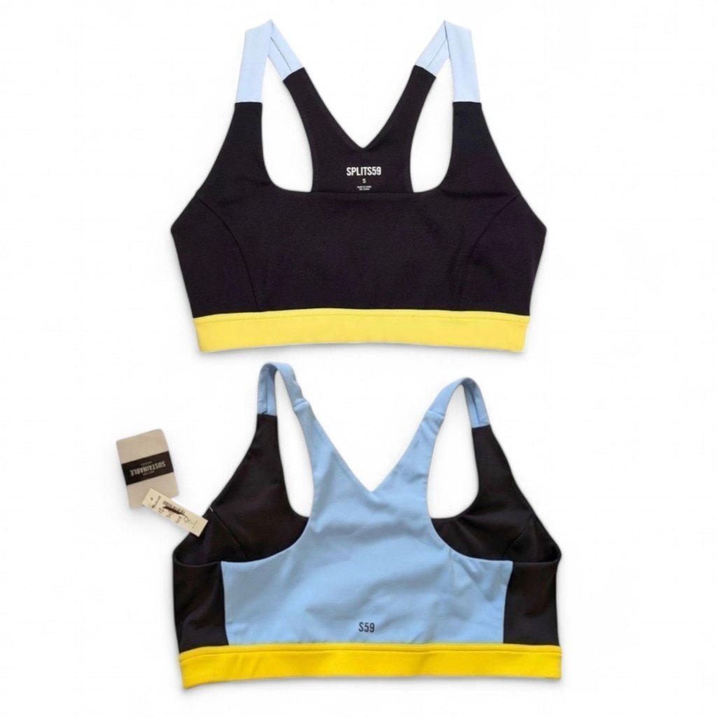 Madewell 90s Techflex Iselin Sports Bra Black Colorblock sz XL