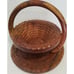 Vintage Large Handmade Carved Rosewood Collapsible Basket