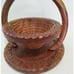 Vintage Large Handmade Carved Rosewood Collapsible Basket