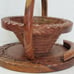 Vintage Large Handmade Carved Rosewood Collapsible Basket