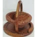Vintage Large Handmade Carved Rosewood Collapsible Basket
