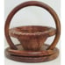 Vintage Large Handmade Carved Rosewood Collapsible Basket
