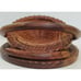 Vintage Large Handmade Carved Rosewood Collapsible Basket