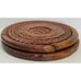 Vintage Large Handmade Carved Rosewood Collapsible Basket