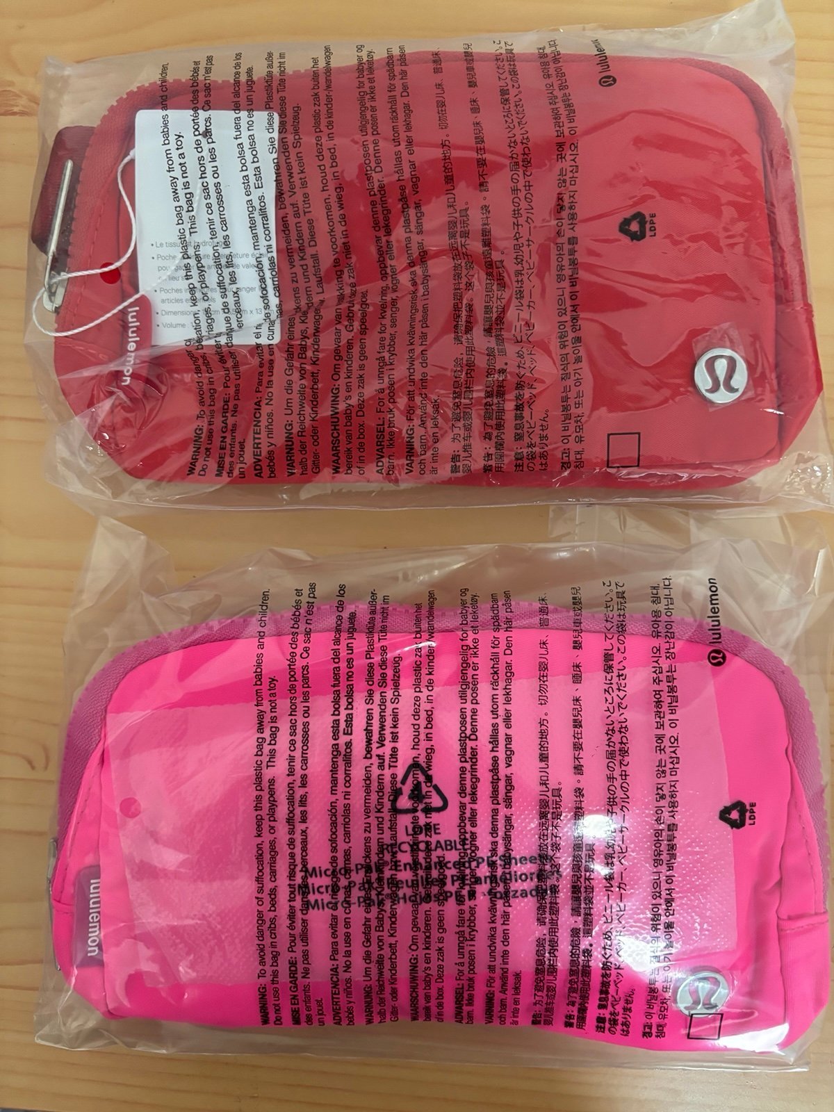 Lululemon everywhere belt bag 1L combo *** red & Sakura pink ***