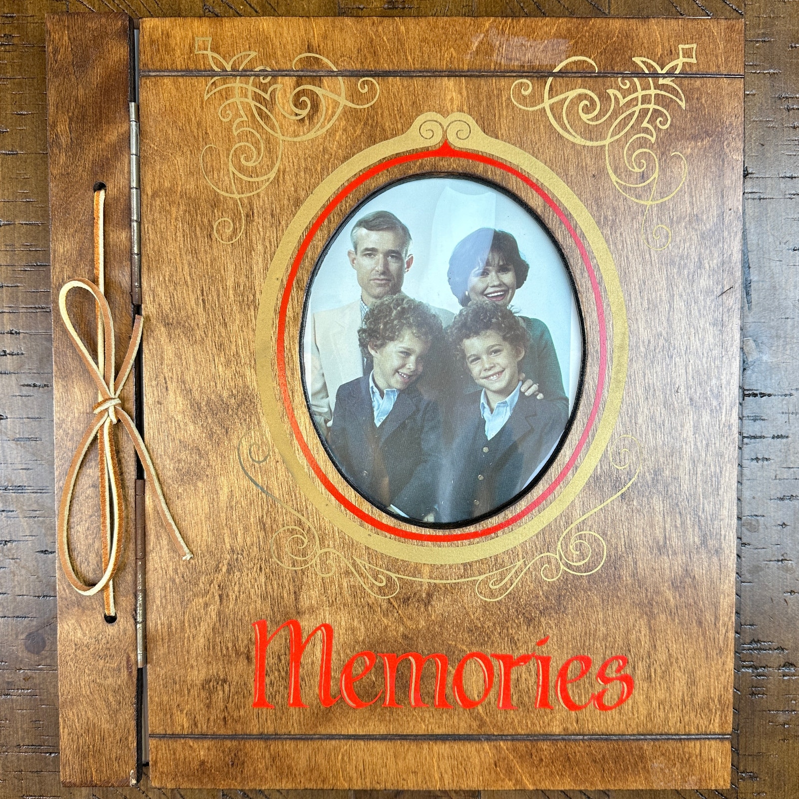 Wood Photo Album Memories Handcrafted Natural American Pine Wood 14.5”X 13” USA