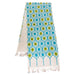 Cotton Tablecloth Runner Moroccan Style Made In India Blue Green Fringe Jabara