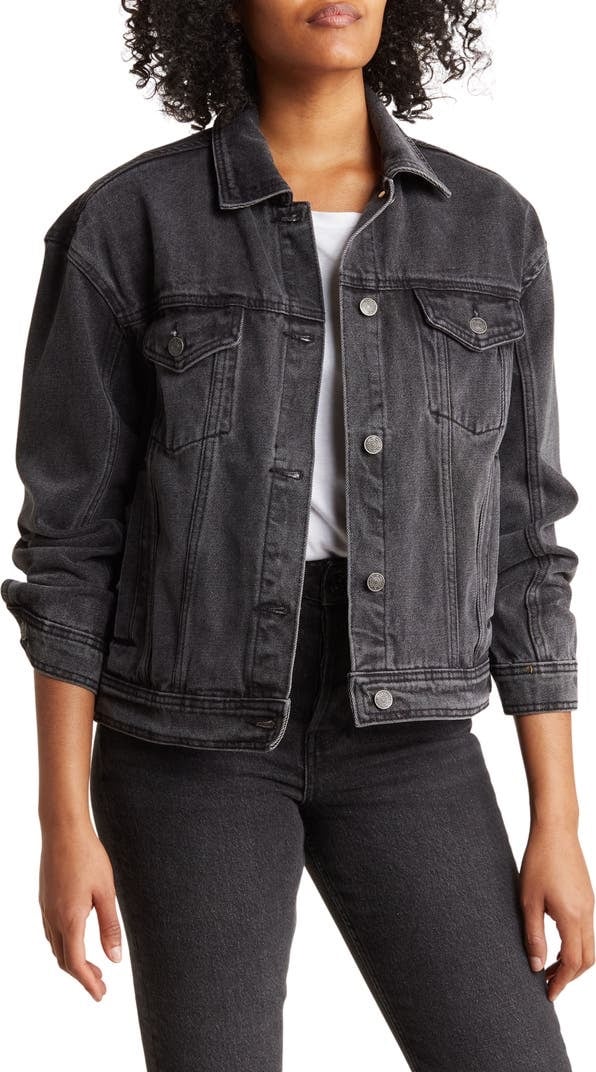 Walter Baker Black Wash Shawna Denim Jacket Size M NWT