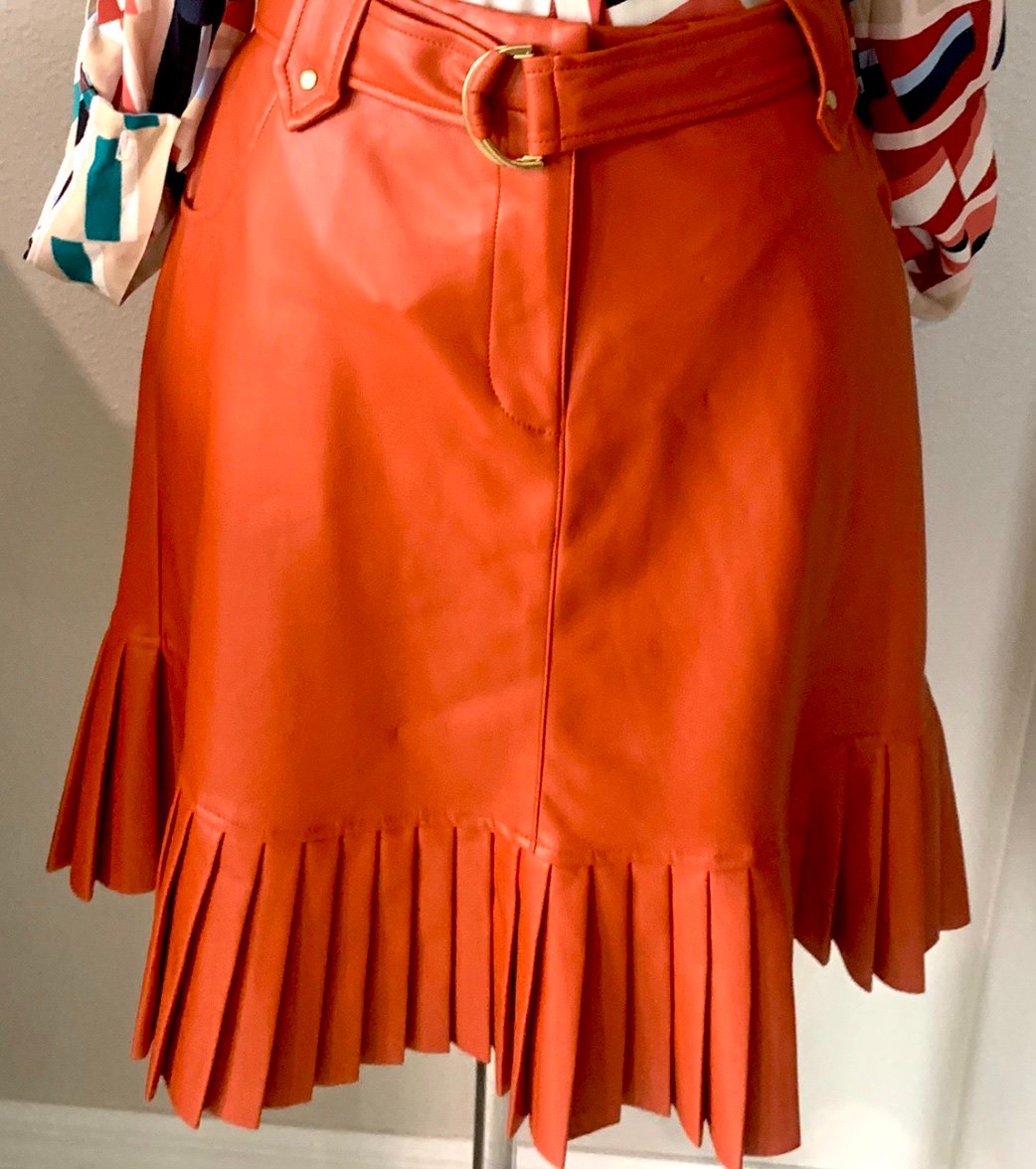 Ryegrass Leather Skirt