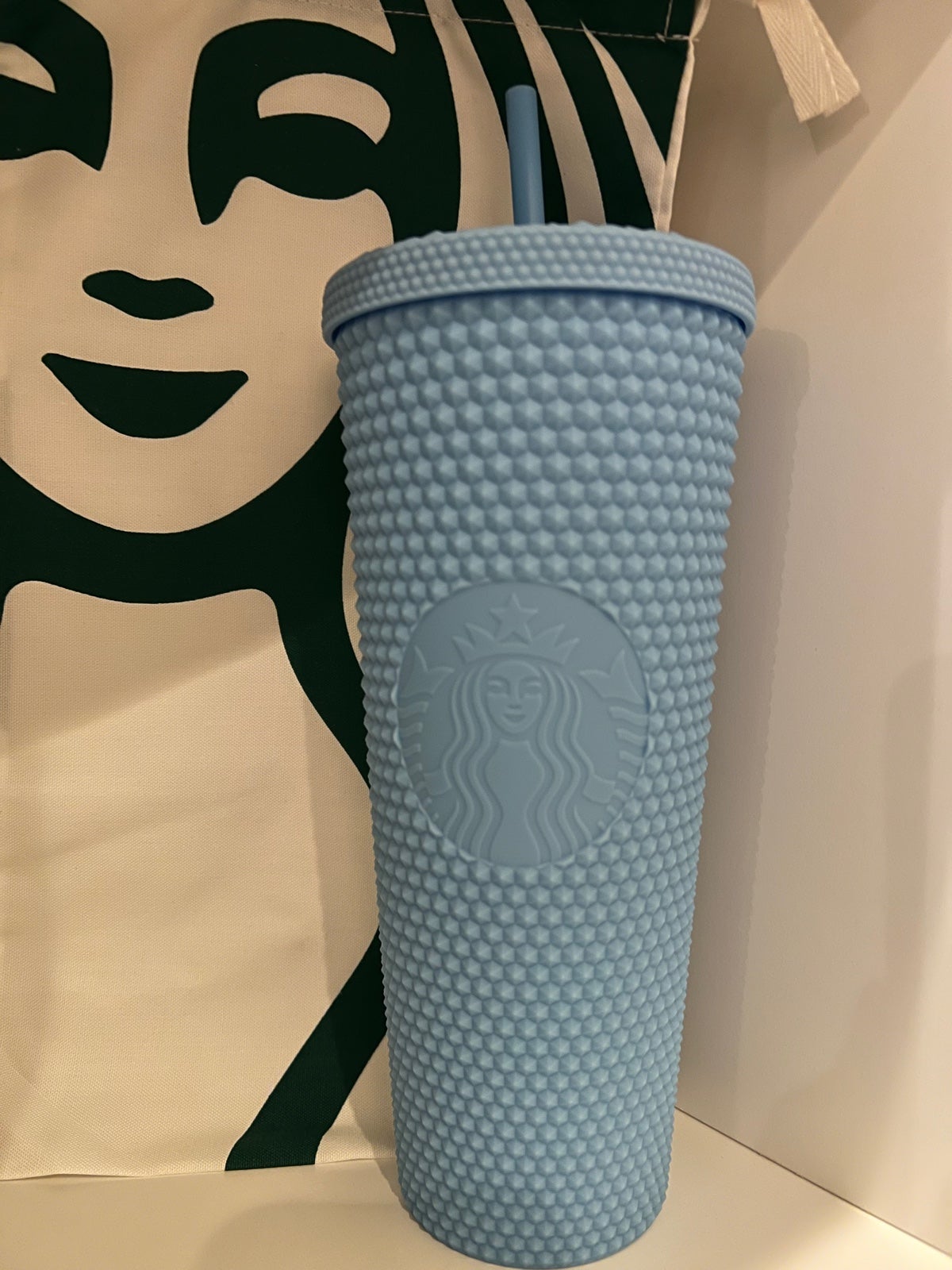 Starbucks Blue Sky Bling Studded Tumbler 24oz.