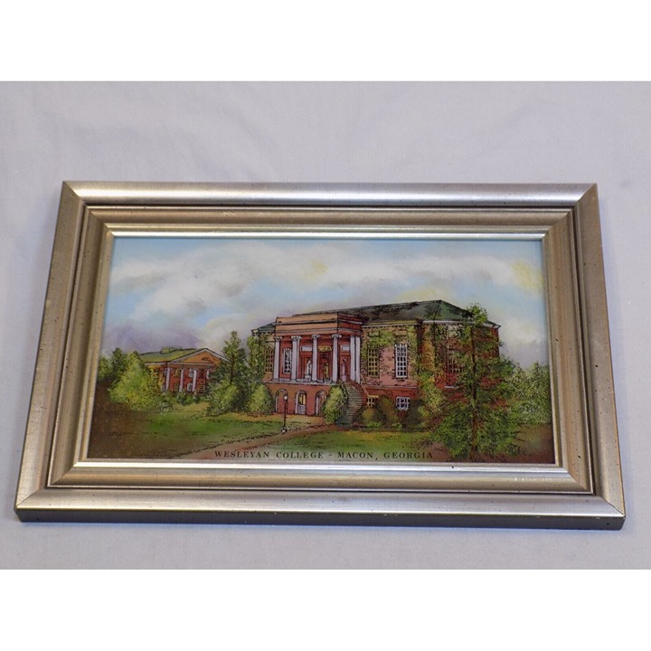 Wesleyan College Macon Georgia Painted Glass Art Framed Candler Alumnae Building