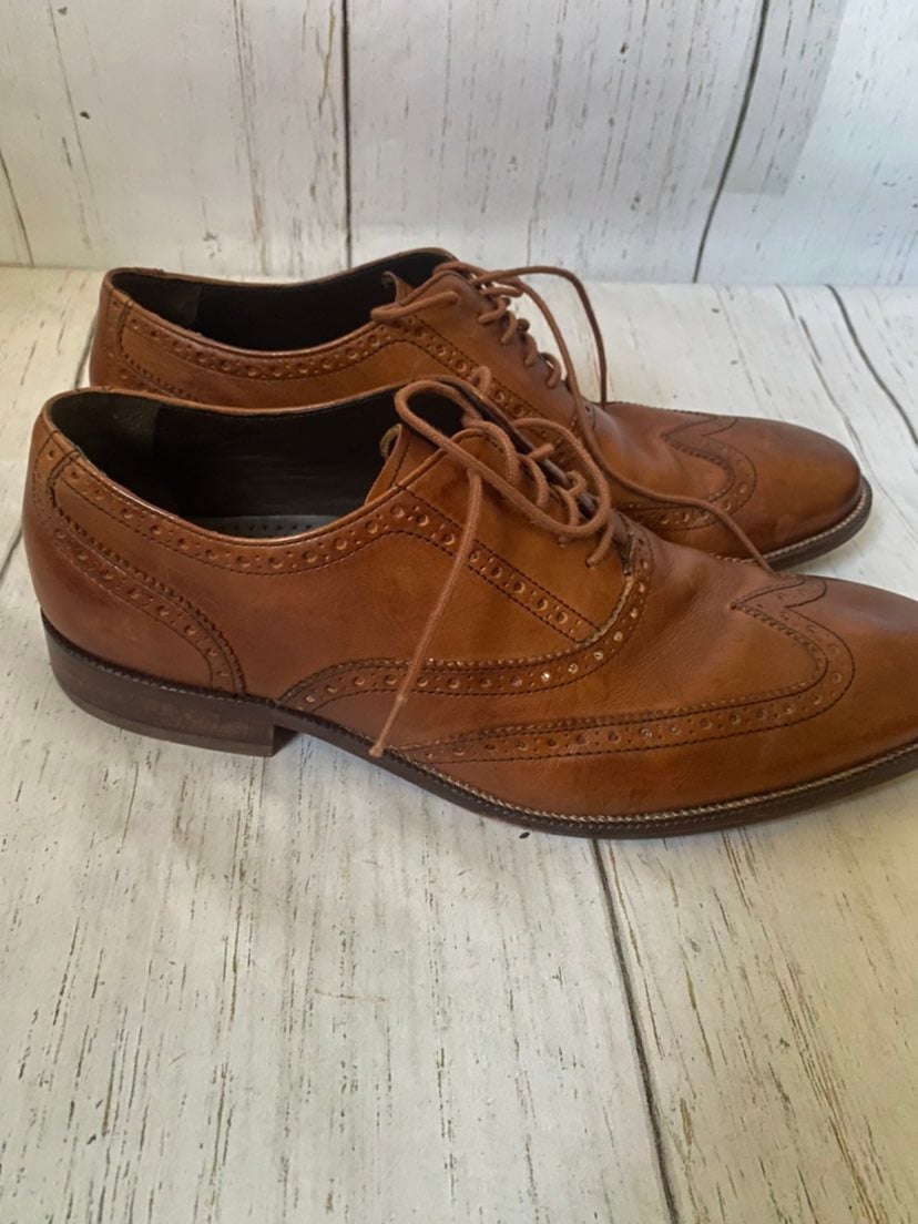 Mens Cole Hahn Brown Leather Wingtip Oxf