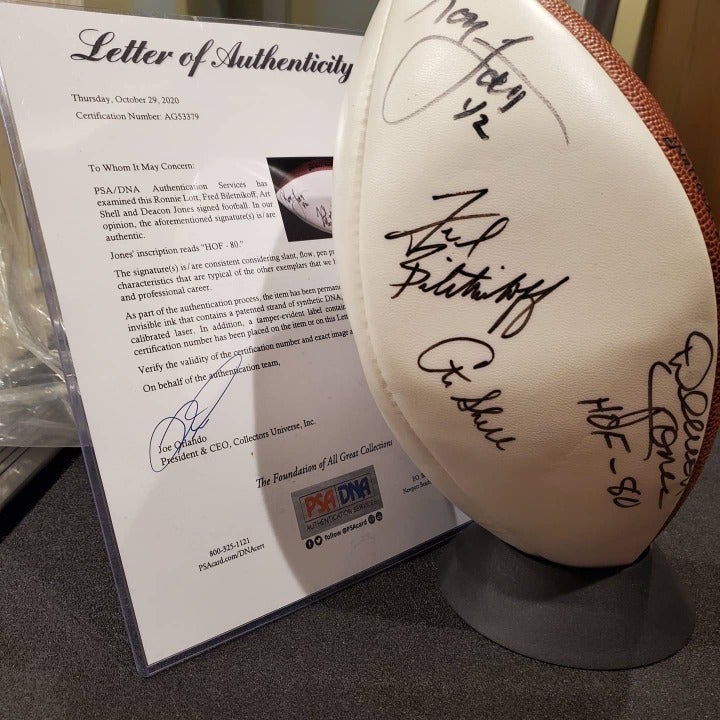 RONNIE LOTT SIGNED FOOTBALL PSA/DNA