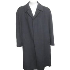Charcoal Gray 100% Cashmere Long Coat Men's 46 Emidio Tucci England XL