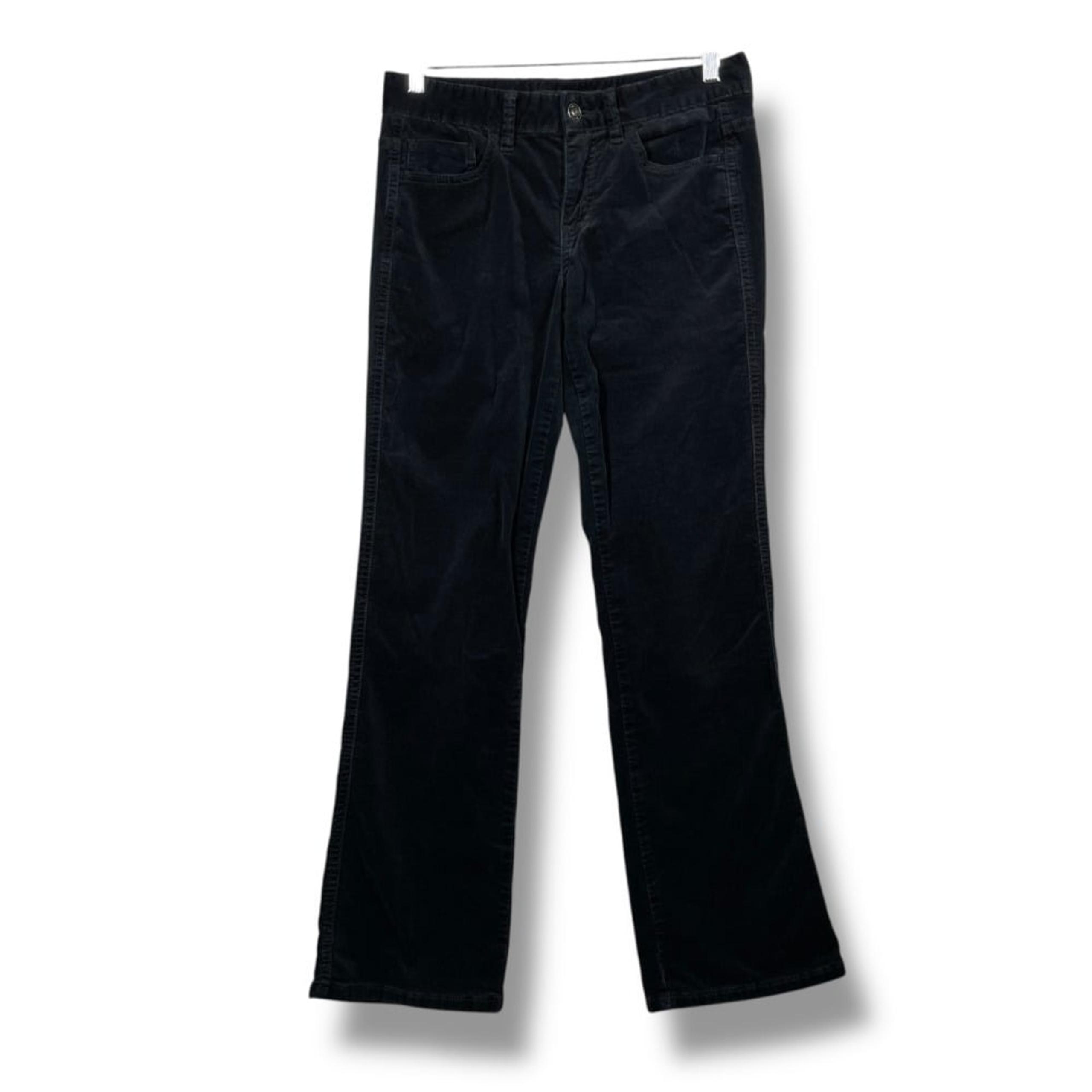Calvin Klein Womens Corduroy Bootcut Pants Black Casual Comfort Size 8 Y2K
