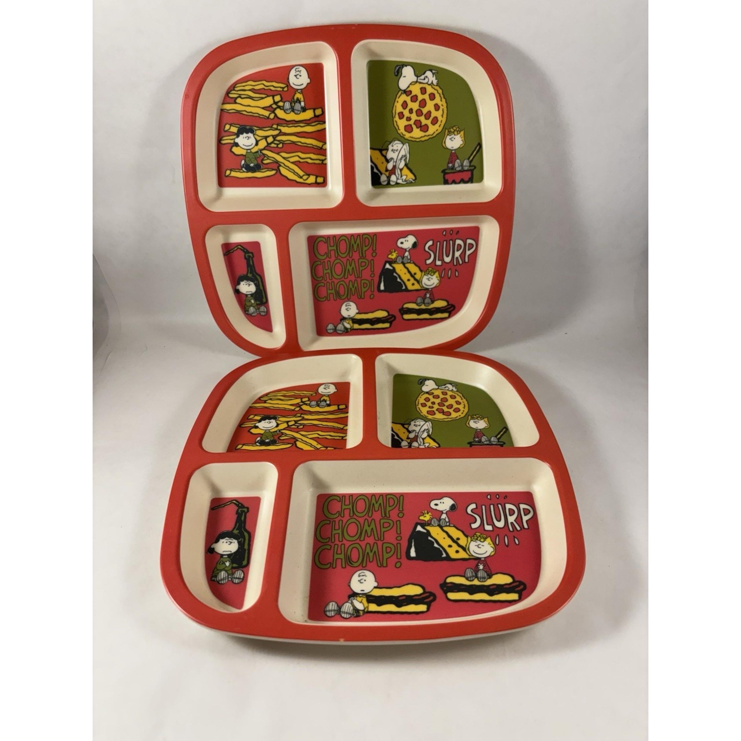 Peanuts Snoopy Kid's Melamine Snack/ Dinner Plates With  Sections 2 Pack  2020
