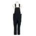 NWT William Rast 30 Black Faux Leather Overall Pants Front Zip Pocket Adjustable