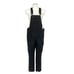 NWT William Rast 30 Black Faux Leather Overall Pants Front Zip Pocket Adjustable