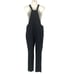 NWT William Rast 30 Black Faux Leather Overall Pants Front Zip Pocket Adjustable