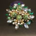 VTG JULIANA RHINESTONES CLUSTER BROOCH GREENS