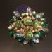 VTG JULIANA RHINESTONES CLUSTER BROOCH GREENS