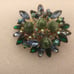 VTG JULIANA RHINESTONES CLUSTER BROOCH GREENS