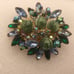VTG JULIANA RHINESTONES CLUSTER BROOCH GREENS