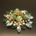 VTG JULIANA RHINESTONES CLUSTER BROOCH GREENS