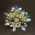 VTG JULIANA RHINESTONES CLUSTER BROOCH GREENS