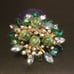 VTG JULIANA RHINESTONES CLUSTER BROOCH GREENS