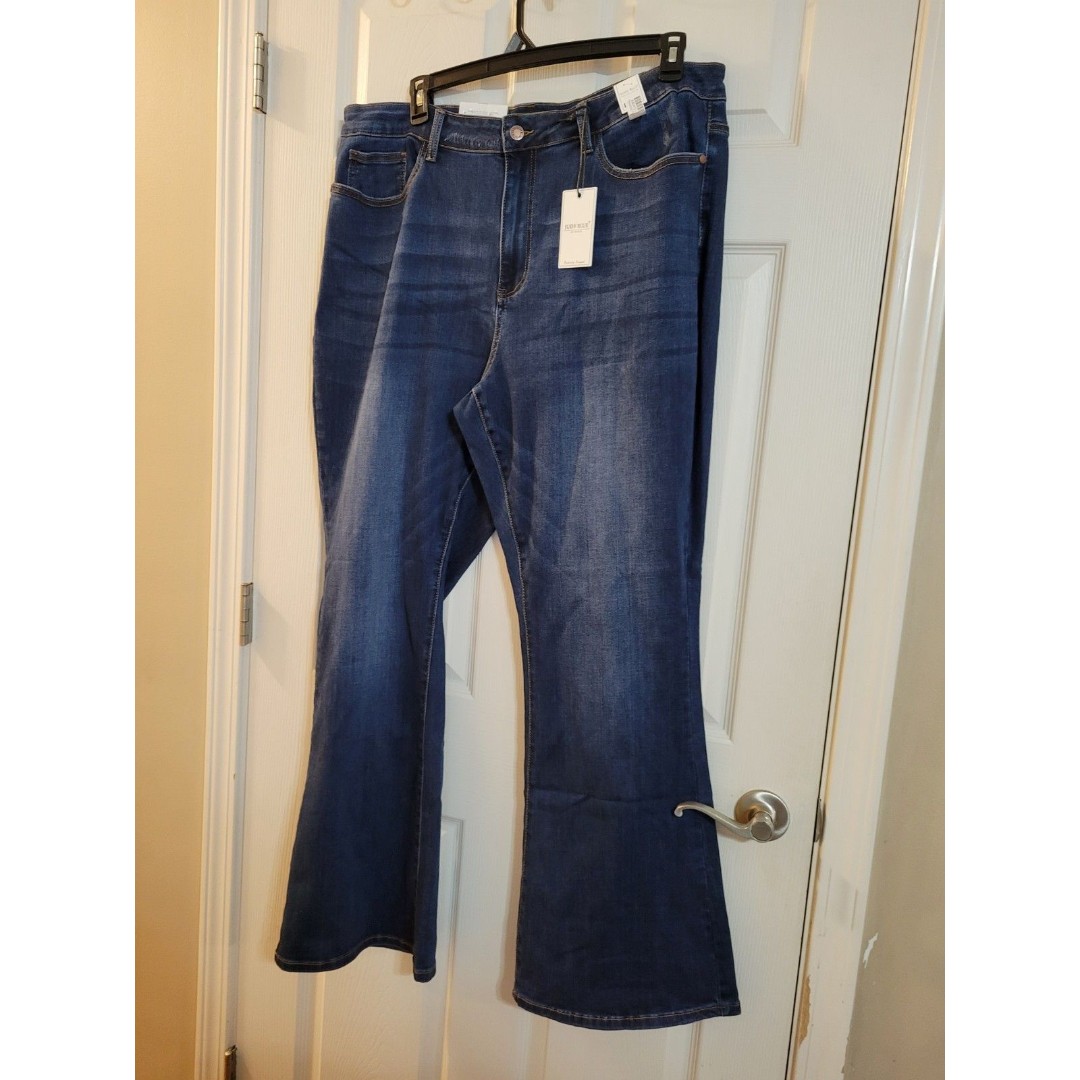 NWT Judy Blues Jeans JB88284 Dark Denim Flare Size 22W